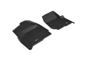 Ford F-350 Floor Mats - Front - 3D MAXpider - Kagu, Carbon Fiber Embossed Pattern - Black - `17-`19 Ford F-350 Floor Mats - Front - 3D MAXpider - Kagu, Carbon Fiber Embossed Pattern - Black - `17-`19